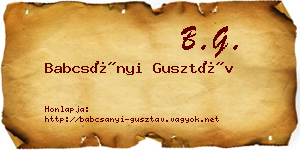 Babcsányi Gusztáv névjegykártya
