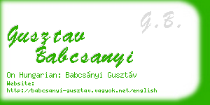 gusztav babcsanyi business card