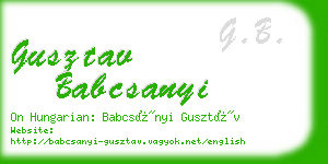 gusztav babcsanyi business card